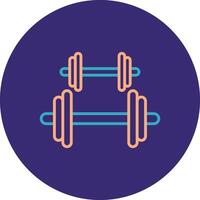 Dumbbell Line Two Color Circle Icon vector