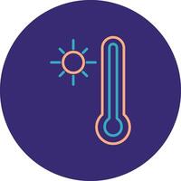 Thermometer Line Two Color Circle Icon vector