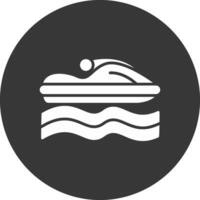 Jet Ski Glyph Inverted Icon vector