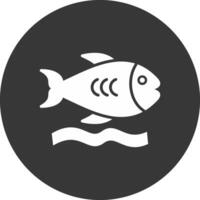 Fish Glyph Inverted Icon vector