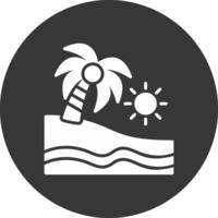 Beach Glyph Inverted Icon vector