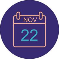 November Line Two Color Circle Icon vector