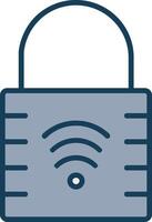 Padlock Line Filled Grey Icon vector