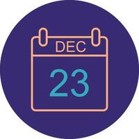 December Line Two Color Circle Icon vector