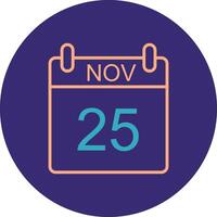 November Line Two Color Circle Icon vector