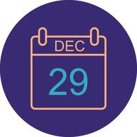 December Line Two Color Circle Icon vector