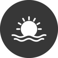 Sunrise Glyph Inverted Icon vector