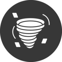 tornado glifo invertido icono vector