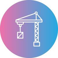 Port Crane Line Gradient Circle Icon vector