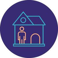 Landlord Line Two Color Circle Icon vector