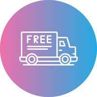 Free Delivery Line Gradient Circle Icon vector