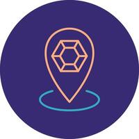 Location Line Two Color Circle Icon vector