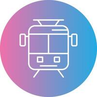 Old Tram Line Gradient Circle Icon vector