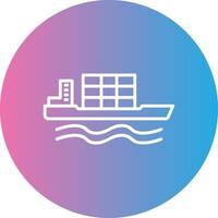 Bulk Carrier Line Gradient Circle Icon vector