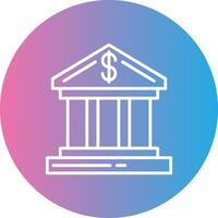 Bank Line Gradient Circle Icon vector