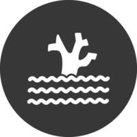 inundar glifo invertido icono vector
