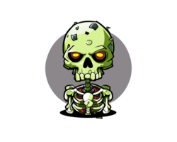 zombi esqueleto en transparente antecedentes png