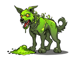 Französisch Bulldogge Zombie Hund Karikatur Illustration png