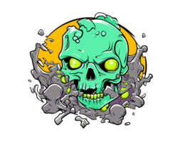 Zombie Skelett auf transparent Hintergrund png