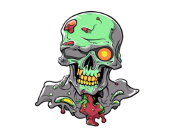 Zombie Skelett auf transparent Hintergrund png