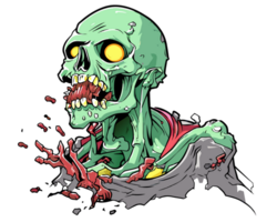 zombie skeleton on transparent background png