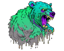 ein Zombie Bär mit Blut tropft von es ist Mund png