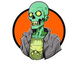 Zombie Skelett auf transparent Hintergrund png