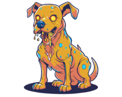 francés buldog zombi perro dibujos animados ilustración png