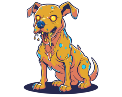 français bouledogue zombi chien dessin animé illustration png