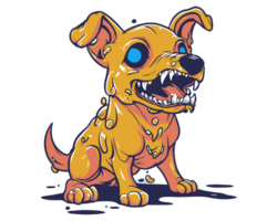 Frans bulldog zombie hond tekenfilm illustratie png