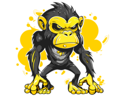 zombie monkey cartoon on transparent background png