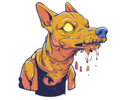 Französisch Bulldogge Zombie Hund Karikatur Illustration png