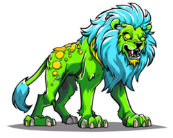 Lion tête zombi illustration png