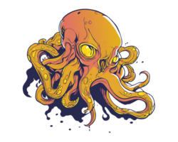 Octopus zombie Aan transparant achtergrond png