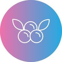 Cranberries Line Gradient Circle Icon vector