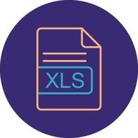 xls archivo formato línea dos color circulo icono vector