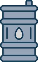 Oil Barrel Line Filled Grey Icon vector