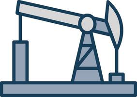 Drilling Rig Line Filled Grey Icon vector