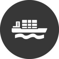 Bulk Carrier Glyph Inverted Icon vector