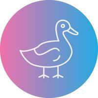 Duck Line Gradient Circle Icon vector