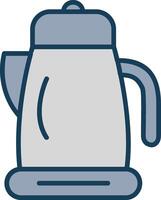 Kettle Line Filled Grey Icon vector