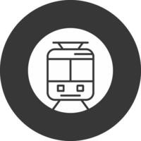 Underground Train Glyph Inverted Icon vector