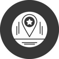 Map Marker Glyph Inverted Icon vector