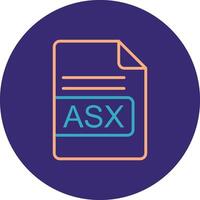 ASX File Format Line Two Color Circle Icon vector