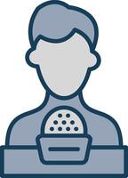 Journalist Line Filled Grey Icon vector