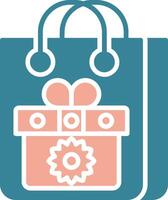 Gift Bag Glyph Two Color Icon vector