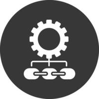 Supply Chain Management Glyph Inverted Icon vector