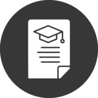 Education News Glyph Inverted Icon vector