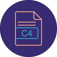 C4 File Format Line Two Color Circle Icon vector