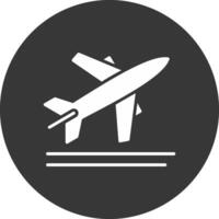 Take Off Glyph Inverted Icon vector